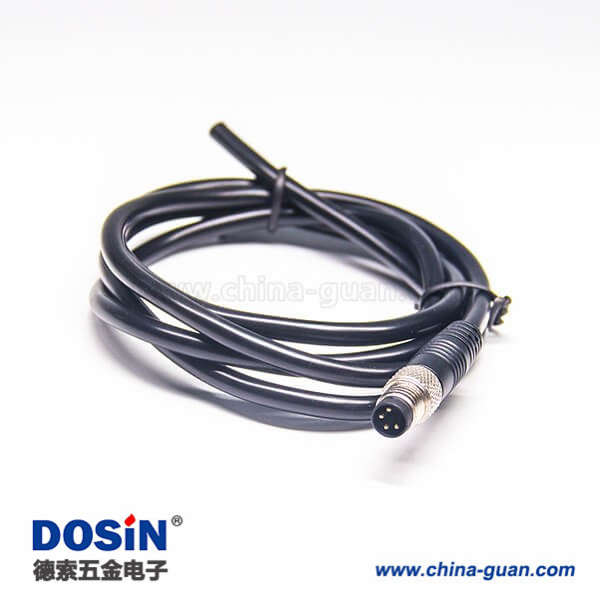 M84芯电缆公头单边直式注塑线材24AWG 1M PVC外皮 M84芯电缆公头单边直式注塑线材24AWG 1M PVC外皮