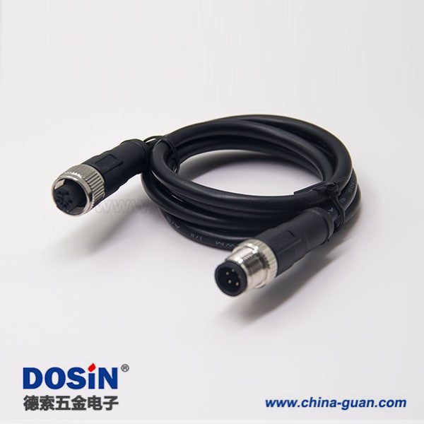 c型螺纹m12 5芯直式公对母插头不带屏蔽传感器电缆1M AWG22 c型螺纹m12 5芯直式公对母插头不带屏蔽传感器电缆1M AWG22