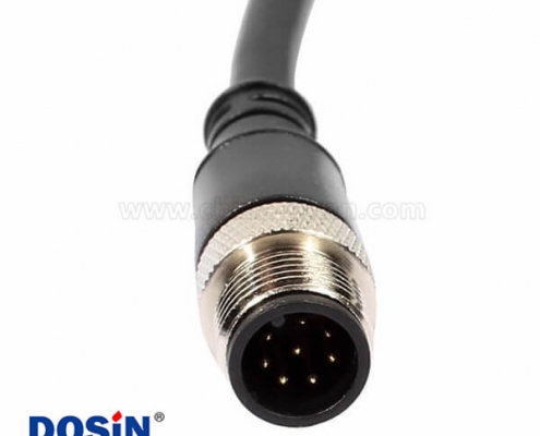 m12传感器电缆双公头8pin直式连线长A编码24ft AWG24 不带屏蔽