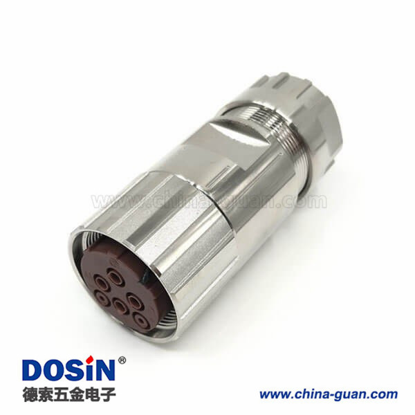编码器M23连接器6芯母插头压接防水式工业重载连接器 编码器M23连接器6芯母插头压接防水式工业重载连接器
