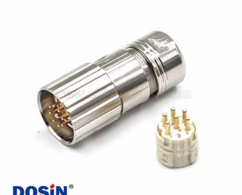 M23信号连接器9芯公插头压接插头20A 300V