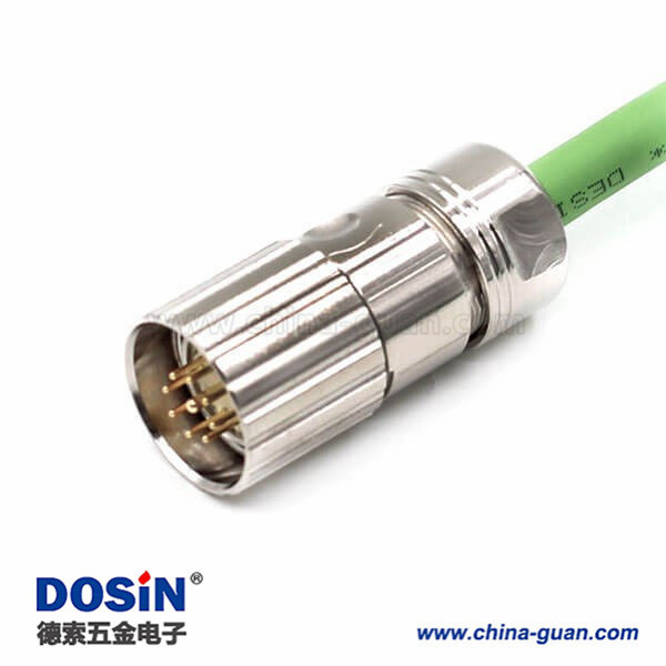 M23 9芯连接器8A组装式插头接线50CM 20AWG M23 9芯连接器8A组装式插头接线50CM 20AWG