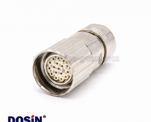 直式电缆插头 M623 17芯接线母头防工业连接器