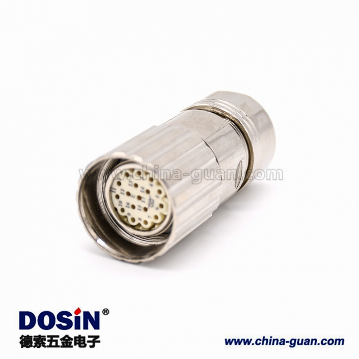 直式电缆插头 M623 17芯接线母头防工业连接器 直式电缆插头 M623 17芯接线母头防工业连接器