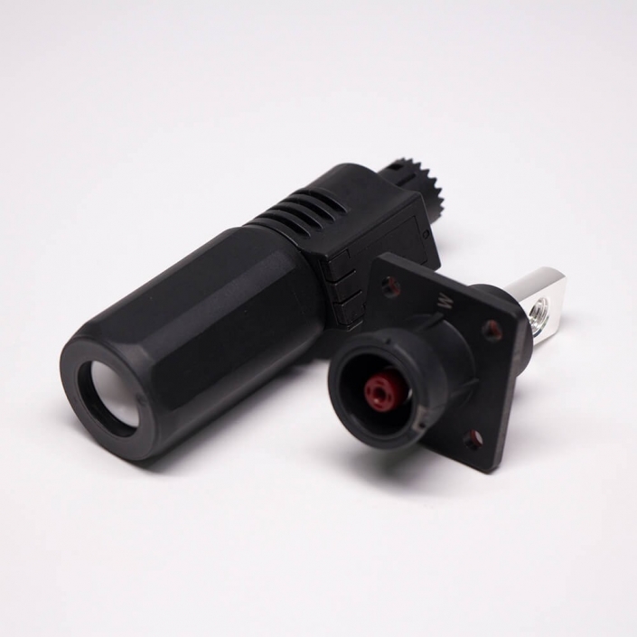 储能连接器IP67防水250A铜牌连接8mm黑色直式插头插座 储能连接器IP67防水250A铜牌连接8mm黑色直式插头插座