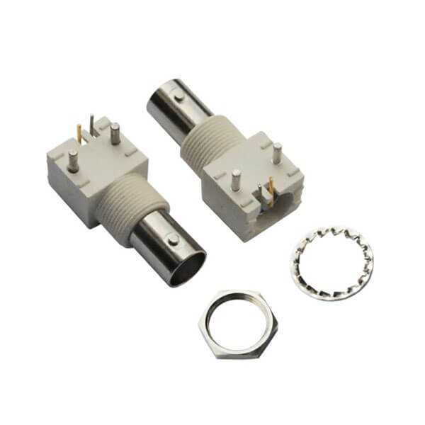 bnc连接器压电弯式白色塑胶外壳绝缘母头PCBDOSIN-801-0036 bnc连接器压电弯式白色塑胶外壳绝缘母头PCBDOSIN-801-0036