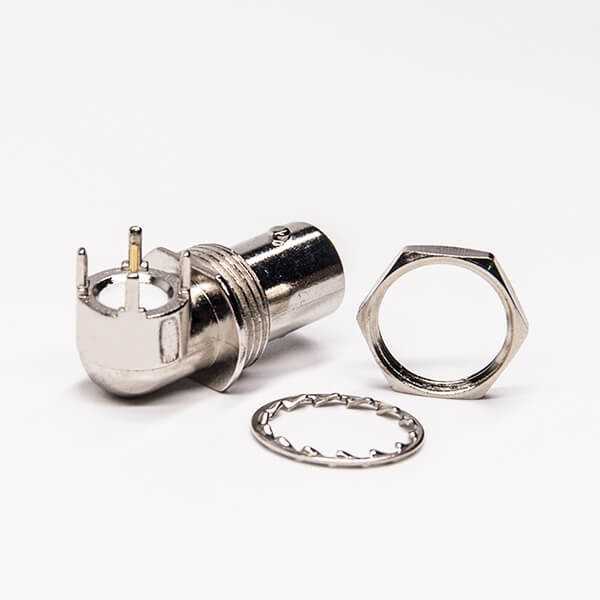 bnc插板接PCB板连接器弯式母头穿墙面板安装DOSIN-801-0083