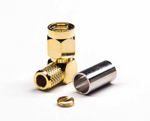 弯式公头sma连接器50欧姆压接式接RG6线DS806MCR103