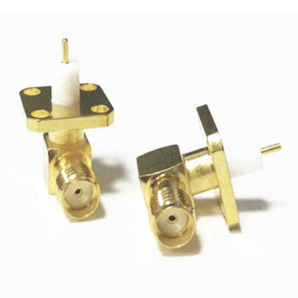 sma 弯式连接器母头带4孔法兰DS806MPR100 sma 弯式连接器母头带4孔法兰DS806MPR100