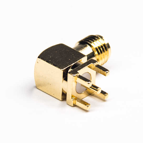 弯式母头sma连接器镀金穿孔接PCB板DS806FPR105 弯式母头sma连接器镀金穿孔接PCB板DS806FPR105
