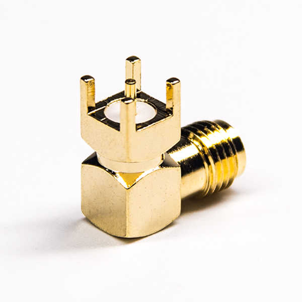 弯式sma射频接头母头穿孔式接PCB板DS806FPR120 弯式sma射频接头母头穿孔式接PCB板DS806FPR120