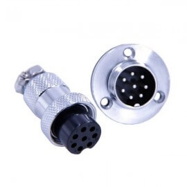法兰式连接器GX20 8芯三孔法兰大圆盘公母连接器 法兰式连接器GX20 8芯三孔法兰大圆盘公母连接器